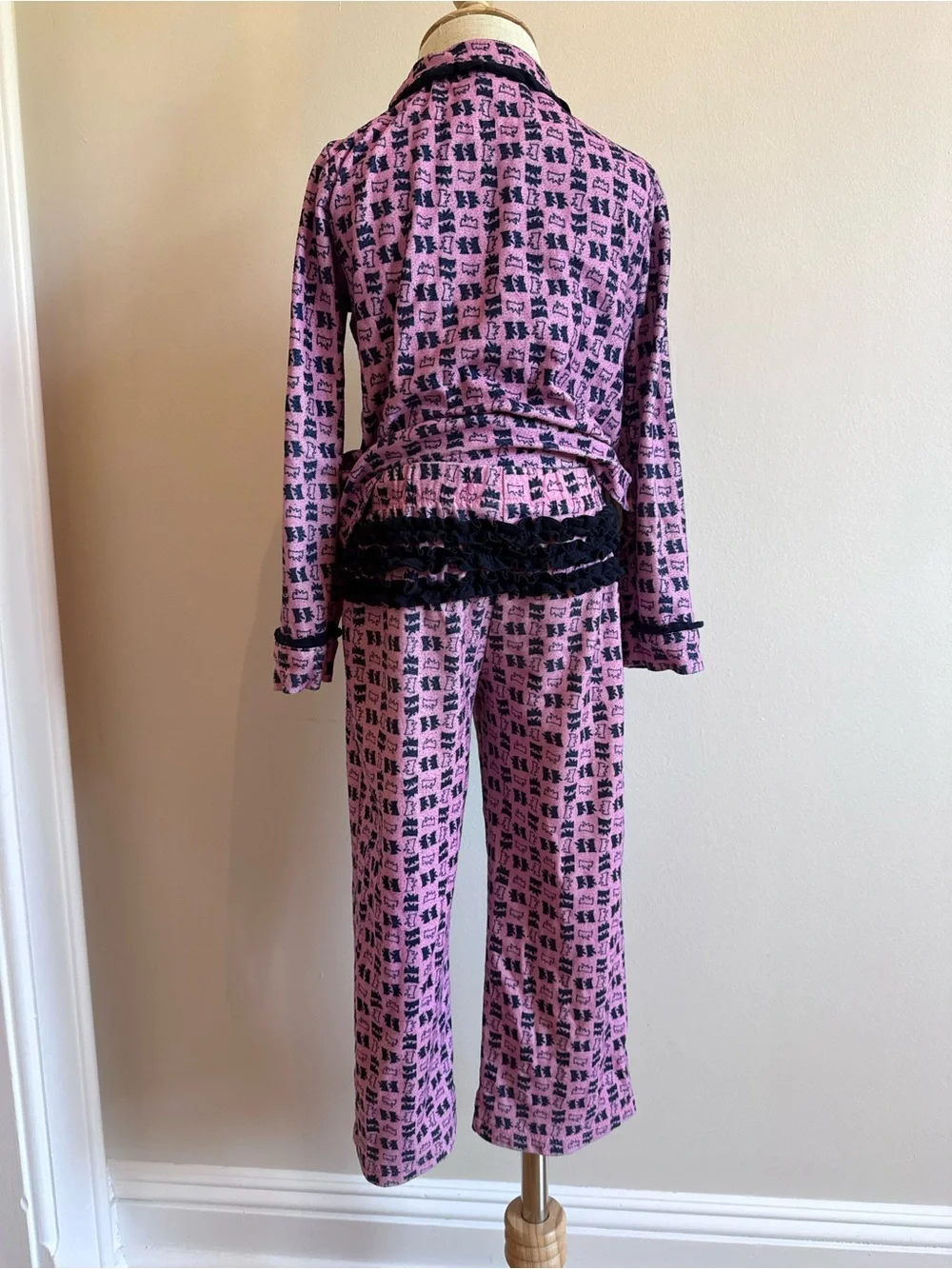 Juicy Couture Pink and Black Logo Print Kids Pajama Set